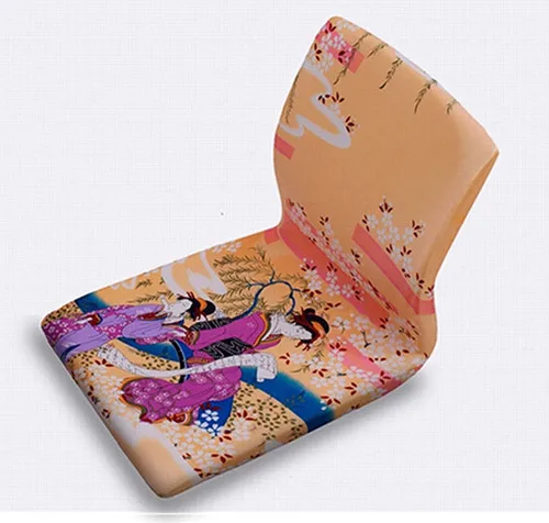 

(2pcs/lot) Japanese  Meditation Backrest Chair Yellow Geisha Living Room Furniture Tatami Floor Zaisu Legless Chair Design