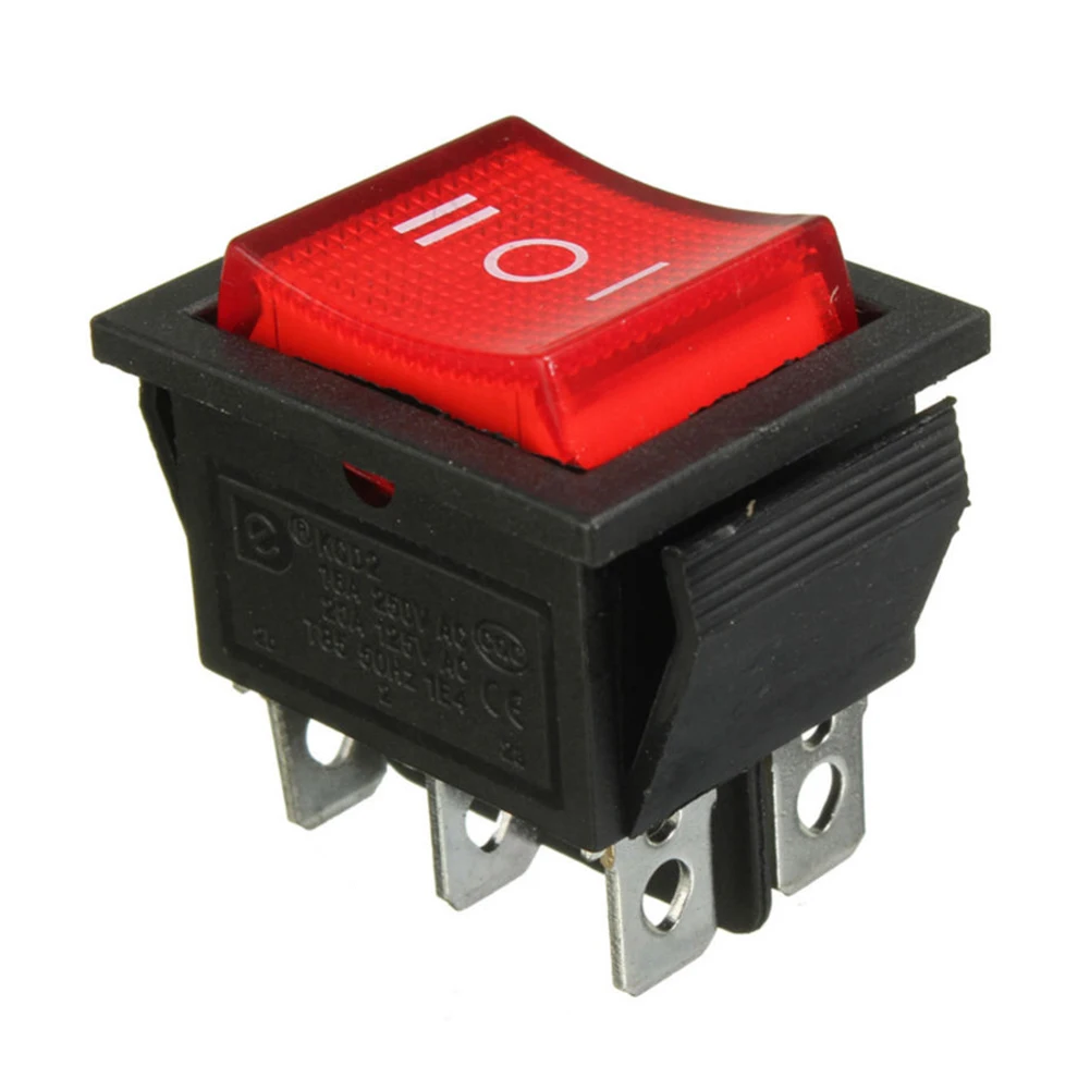 

High Quality Waterproof LED illuminated 6Pins Mini O/F/O DPDT Rocker Switch Car Dashboard
