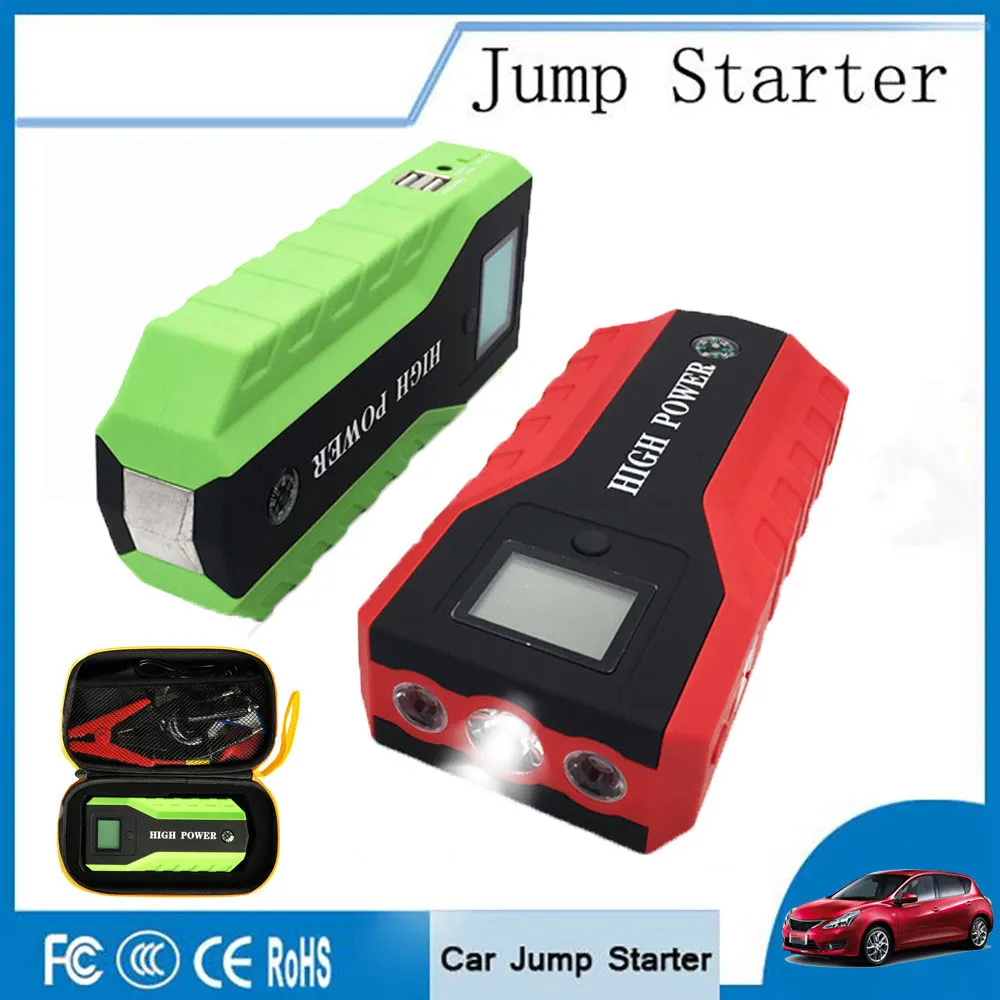 2019 Multifunction Jump Starter 89800mAh 12V 2USB 600A Portable Car Battery Booster Charger Booster Power Bank Starting Device