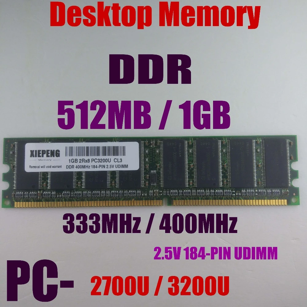1gb 2rx8 Pc30 Ddr400 Ram 512mb Ddr333 Pc2700 Ddr 400mhz Non Ecc Dimm 2 5v 184 Pin Desktops Memory Rams Aliexpress