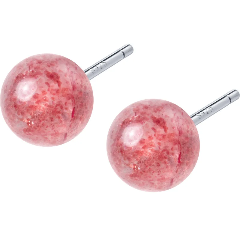 

2019 New Fashion Strawberry Pink Balls Stud Earrings For Women Ladies Girls Birthday Party Gifts Jewelry Wholesale