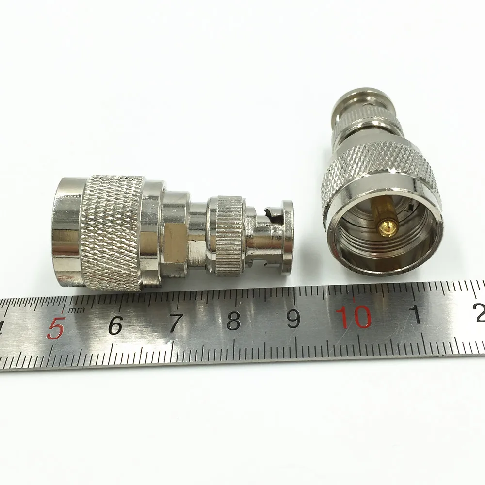50 шт. латунь BNC Q9 штекер к УВЧ PL259 SO239 прямой PTFE RF коаксиальный провод разъем