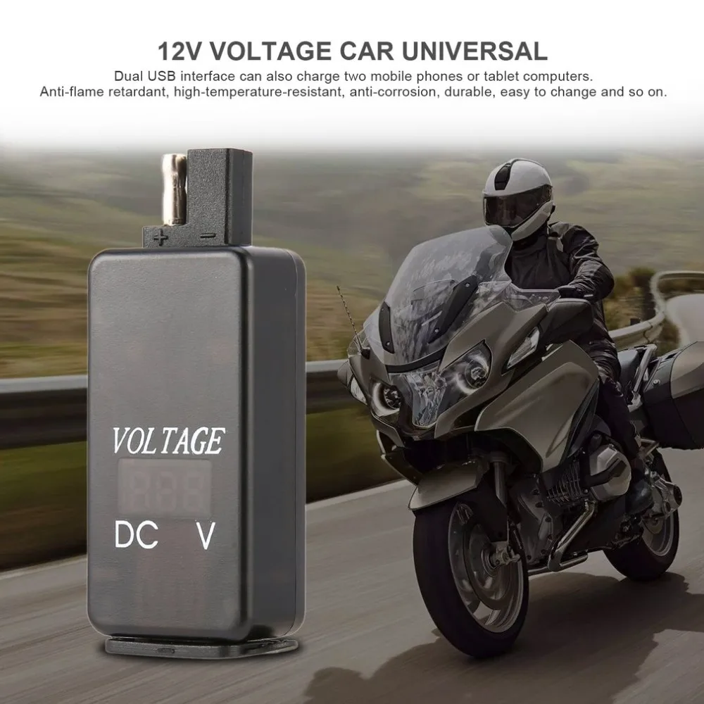 

Dual USB Port 4.2A Voltage Display Motorcycle Charger Power Adapter LED Voltmeter SAE Charging Adapter for Car Motor Universal