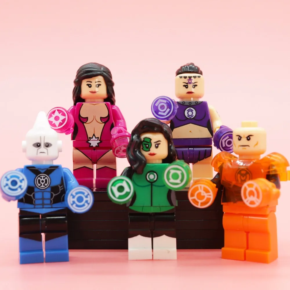 

SuperHero Legoingly Atrocitus White Lantern Figure Star Sapphire Saint Walker Lndigo Building Blocks kits Brick Toy for children
