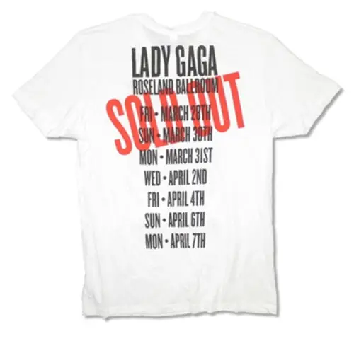 Lady Gaga-Shades-Sold Out-Roseland Ballroom 2014-белая футболка мужская футболка отличное качество смешной человек хлопок