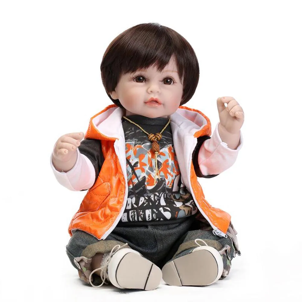 

NPK 55cm Silicone Lifelike Baby Boy Doll with Pretty Clothes Reborn Dolls Kids Toys Baby Gifts AN