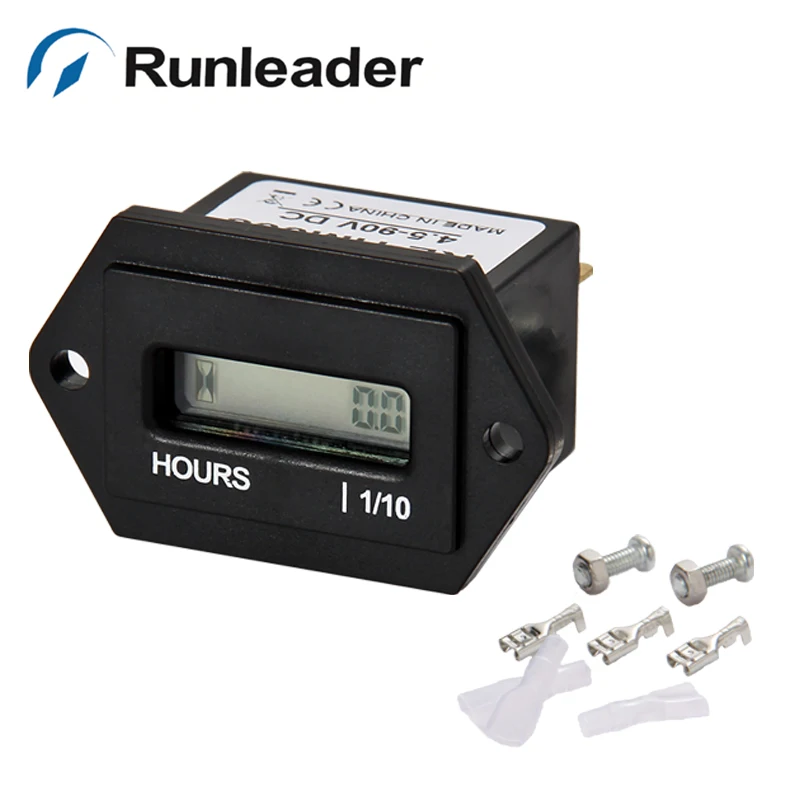 Runleader водонепроницаемый переустанавливаемый lcd DC 4 5 90 V счетчик часов с питанием