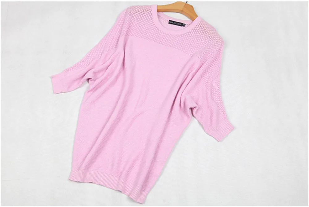 Fashion All Match Autumn Women Sweater Big Chest Batwing Sleeve Warm Sweater Solid Cotton Loose Knitted O-neck Female Pullovers (16)
