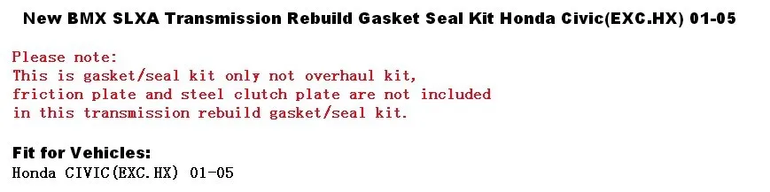 BMX SLXA капитальный ремонт трансмиссии комплект уплотнения Подходит для honda(EXC. HX) 01-05