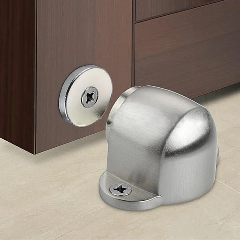 

Stainless Steel Strong Magnetic Door Stopper Suction Gate Supporting Hardware Powerful Mini Door Stop with Catch Screw Mount