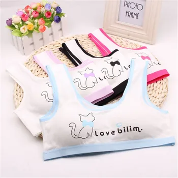 

Girl Training Bras Cotton Girl Underwear Soft Padded 11-15Teenage With Chest Pad Wrapped School Student Sports Running Free Size