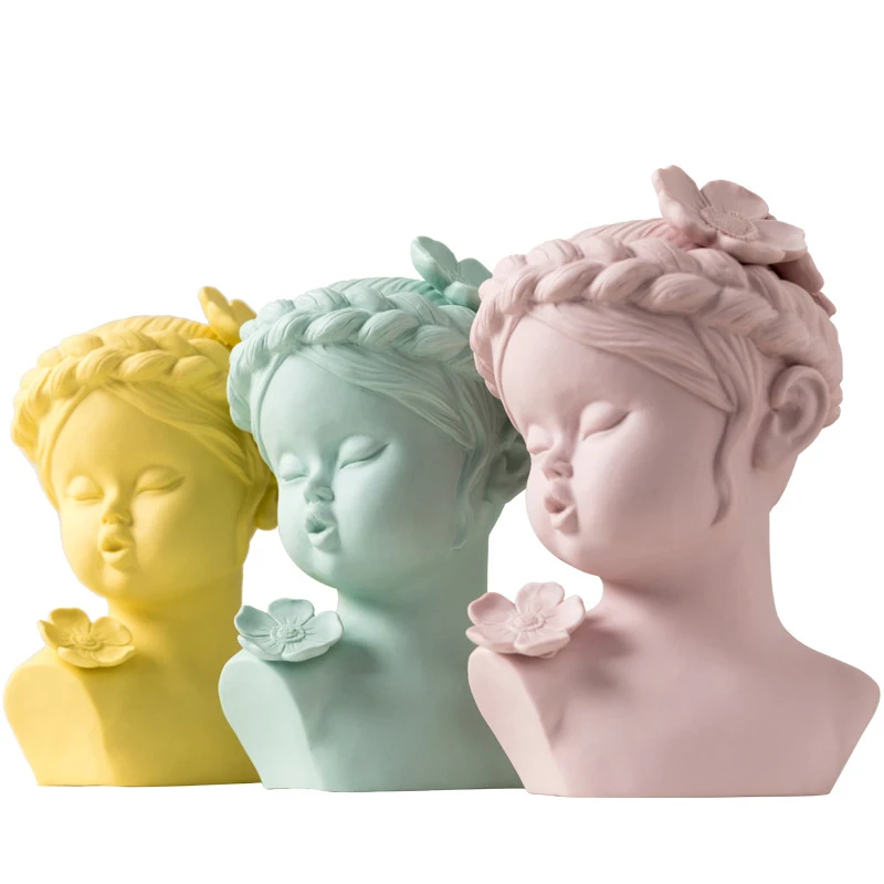 

Nordic Style Girl Sculpture Figurines Creative Girl Ceramic Crafts Ornament Miniatures Home Decor Accessories Birthday Gifts Toy