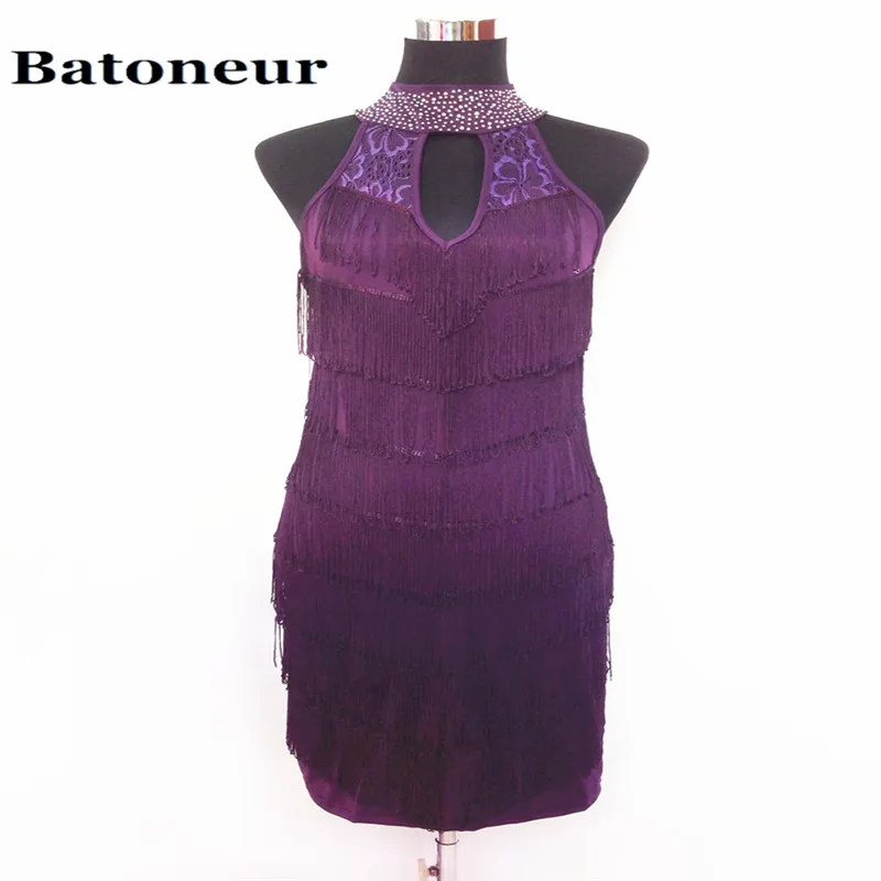 Sexy-Woman-Dance-Performance-Dress-Vintage-Halter-Cold-Shoulder-Keyhole-Hollow-Out-Lace-Fringed-Mini-Party (4)