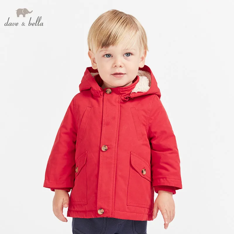 

DBA7788 dave bella baby boy jacket children blue outerwear fashion red winter coat