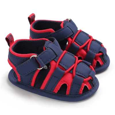 Летние сандалии для новорожденных; сандалии для маленьких мальчиков; Повседневная дышащая открытая детская обувь из тканого материала; тапочки; сандалии на босую ногу для малышей - Цвет: Красный