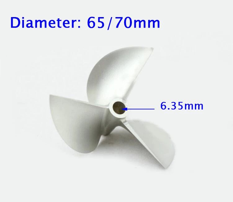

Free Shipping 3-Blades CNC Aluminum Propeller 6.35mm RC Boat Propeller 7016/6516 Screw 65/70mm Pitch 1.6 Spare Parts