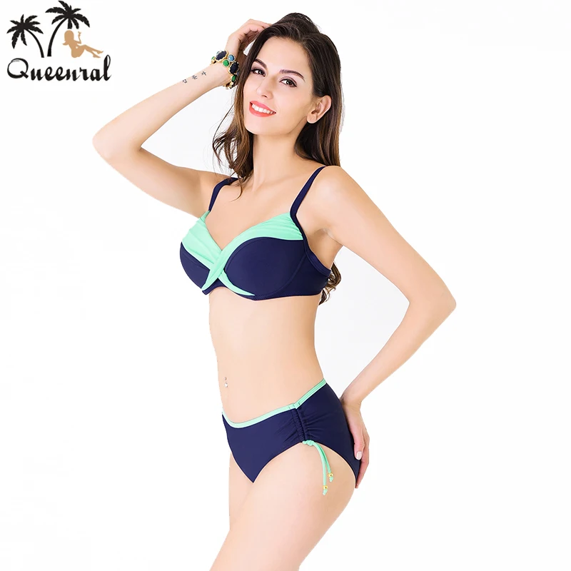 Queenral plus size women swimwear bra brazilian female underwear beach