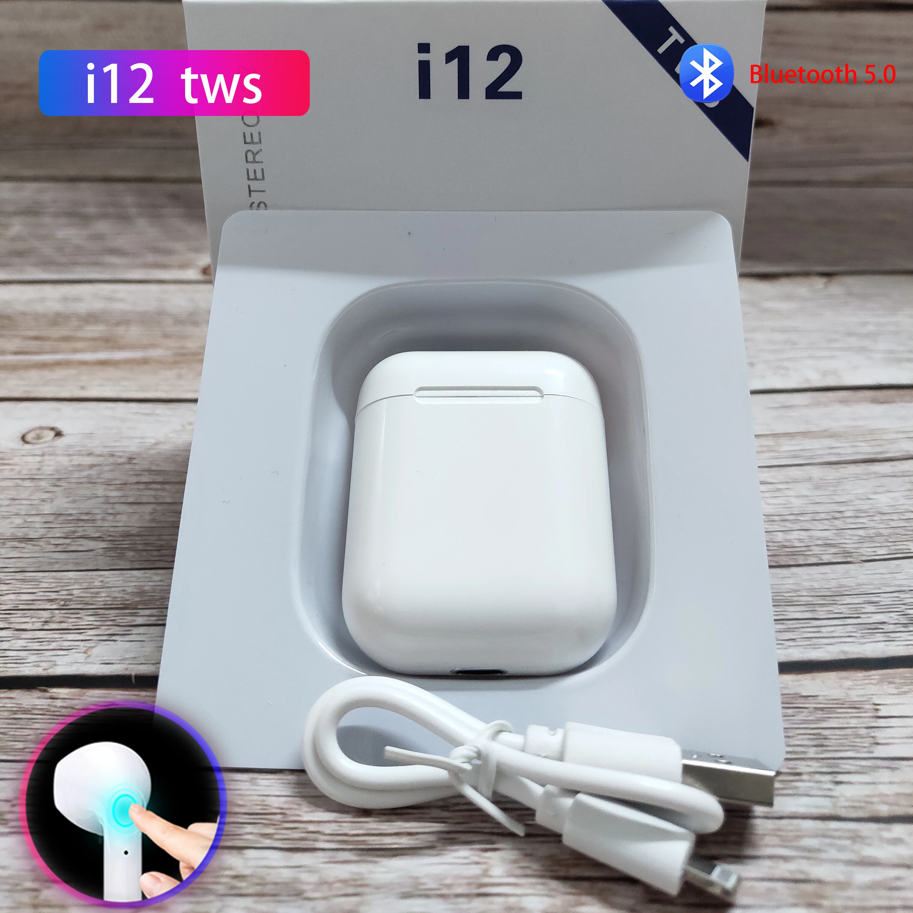 I12 tws Bluetooth наушники 5,0 беспроводной сенсорный контроль наушники гарнитура i12tws с зарядным устройством не 1:1