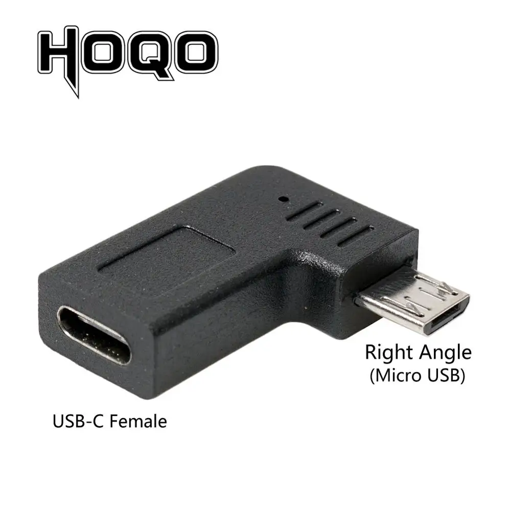 Прямоугольный микро-usb штекер для type C Женский адаптер 90 градусов Microusb USBC конвертер синхронизации данных и зарядки для samsung s10 - Цвет: USB-C F2Micro Right