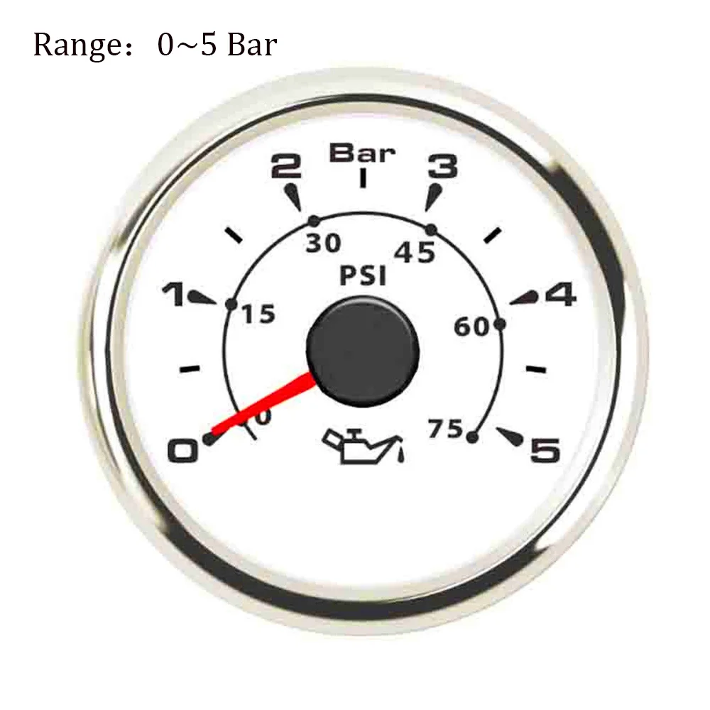 52 мм лодка датчик давления топлива Лодка Автомобильный измеритель давления масла 5 бар/10 бар датчик топлива с 7 цветами подсветки