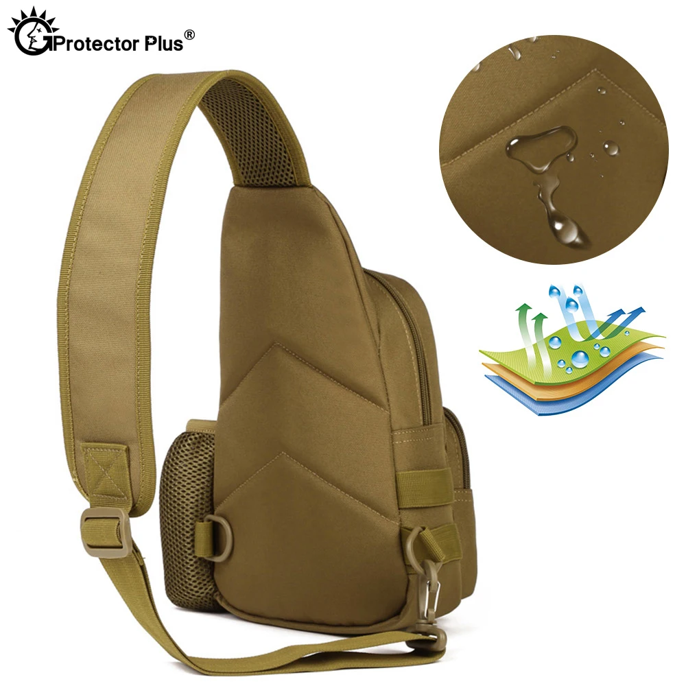 PROTECTOR PLUS Outdoor Sports Crossbody Waterproof Chest Bag Military Tactical Messenger Single Sho