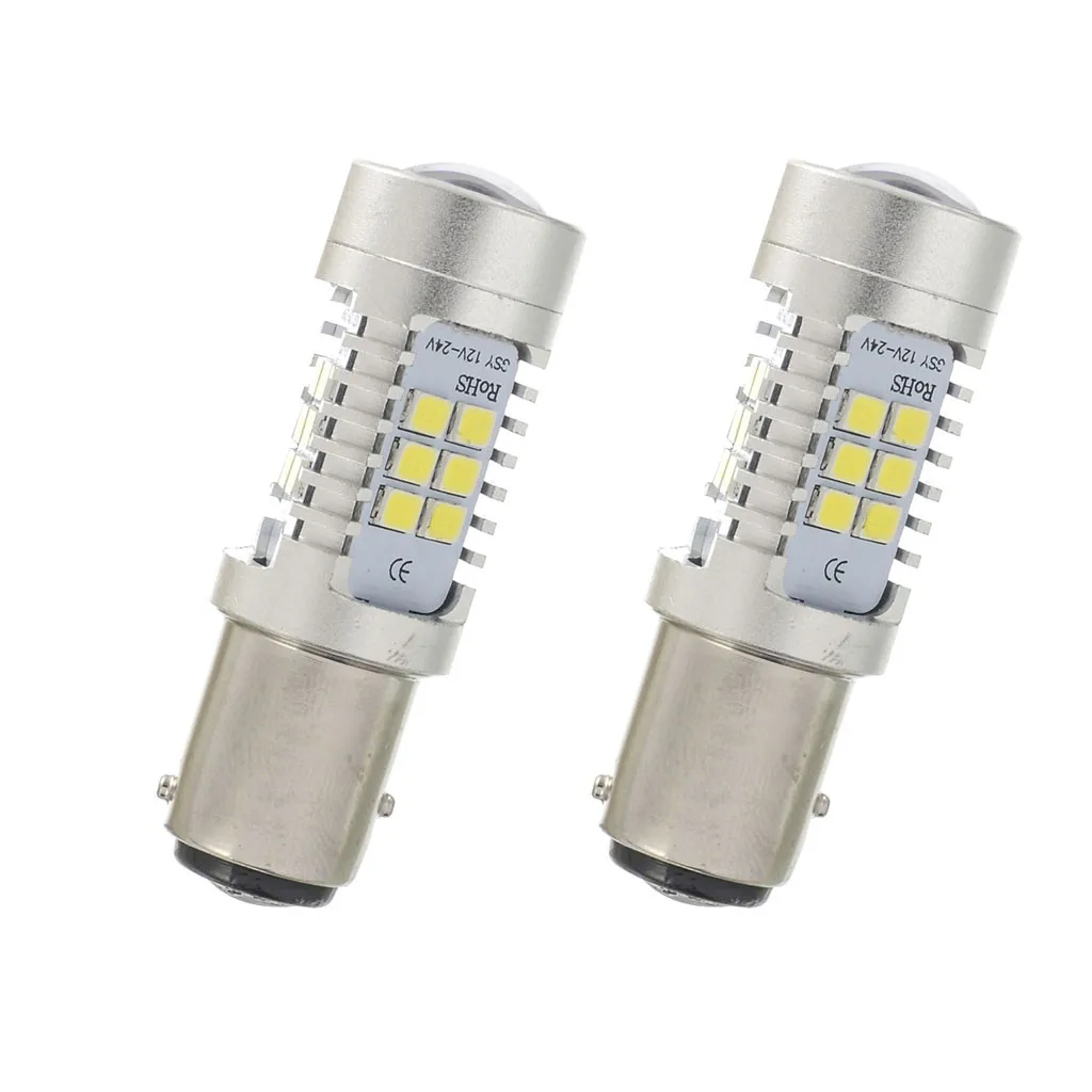 2 шт. 21SMD 6500K Автомобильные светодиодные лампы 21 Вт 1157 типа розетки приборной