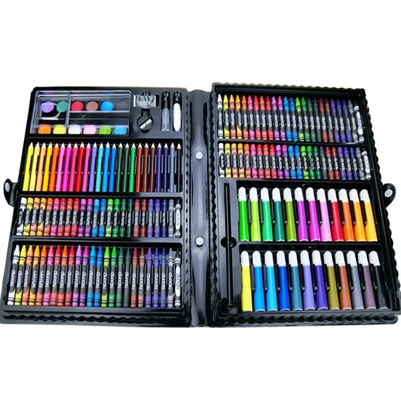 

208 PCS Scrapbook Kit, Crafts For Kids Gifts Inspiration - Pink, Portable Art Studio, Paper, Colored Pencils, Crayons, Markers