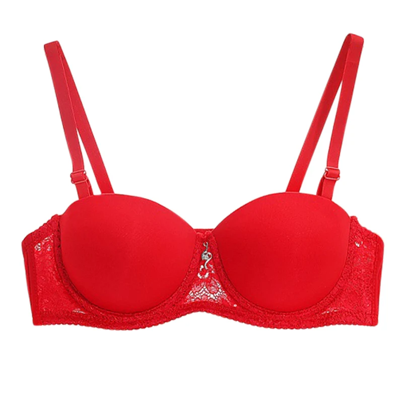  Women Bra Sexy Lace Lingerie Push Up Bra Thick Cup No Trace Anti-light Breathable Women Underwear A