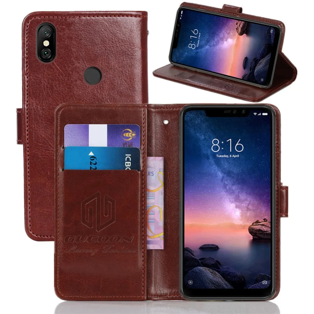 GUCOON Classic Wallet Case for Xiaomi Redmi 6 Pro Redmi 6A Cover PU Leather Vintage Flip Phone Cases for Xiaomi Redmi Note 6 Pro