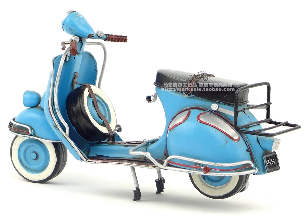 Ретро оловянная Игрушка антикварные железные ремесла украшения мотоцикл Vespa модель подарок на день рождения Креативные украшения ручной работы