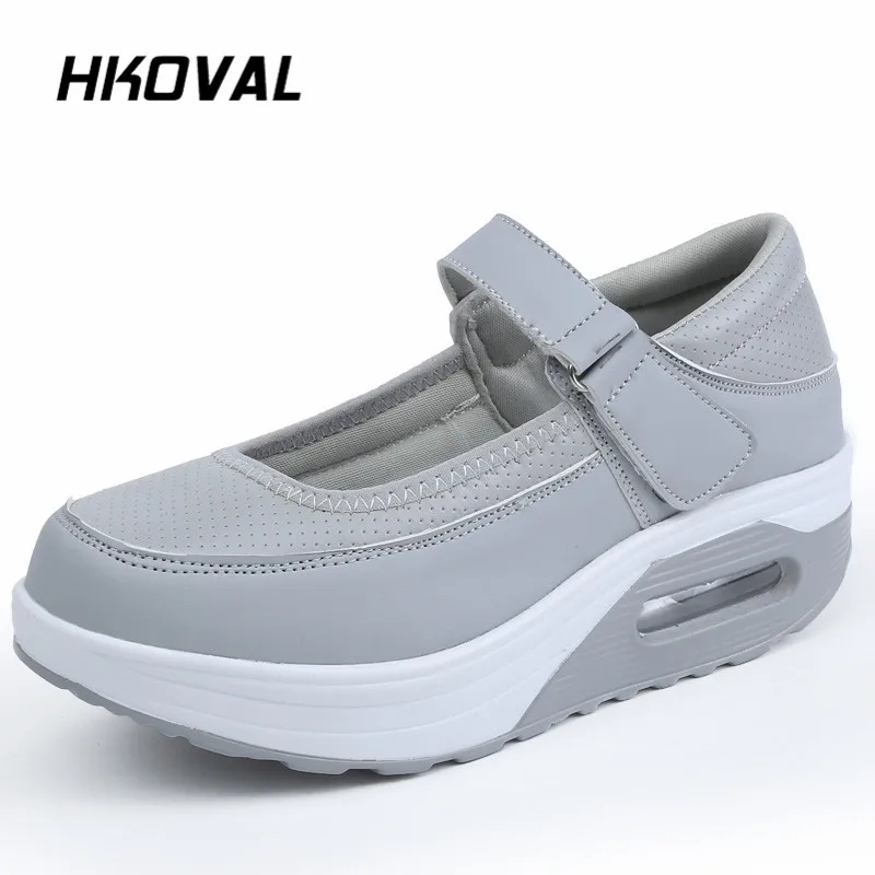 

HKOVAL Women's Shoes Sneaker Loafers Autumn Spring Flats Breathable Canvas Wedges Fashion Casual Loafers Mesh Comfortable Shoes