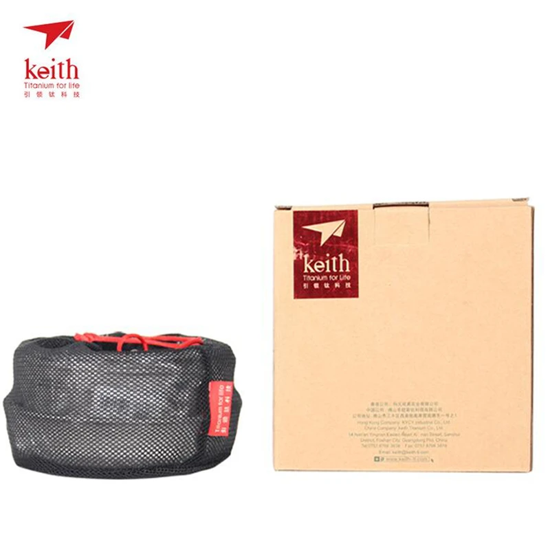 Keith 3 unids titanio Utensilios de cocina Sartenes Boles y cuencos conjunto con mango plegable cocinar Sets al aire libre traving Caza camping set de cocina ti6053