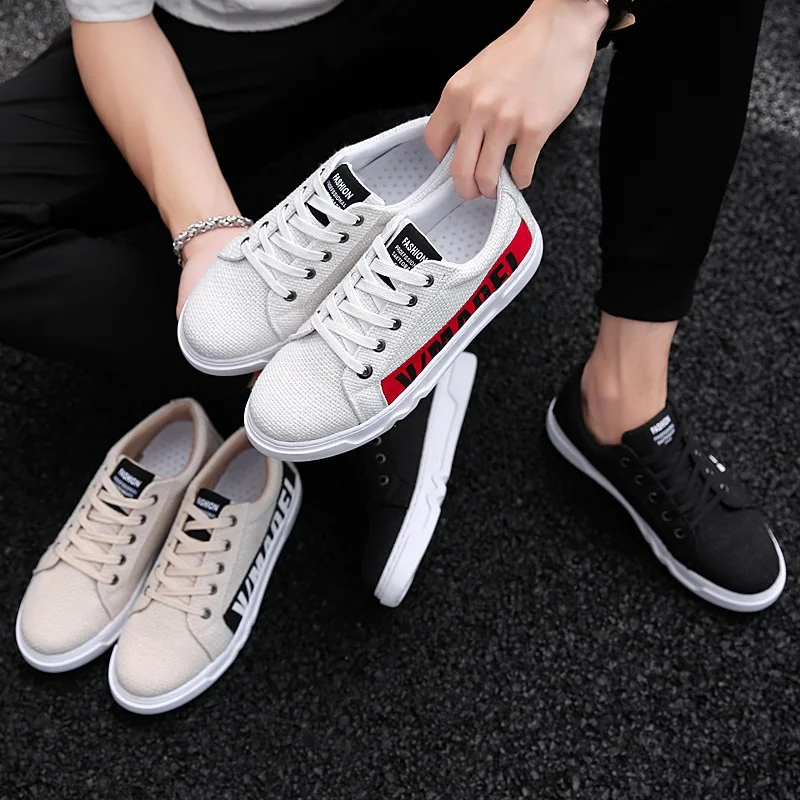 JINBEILEE New Men's Casual Shoes Breathable Low To Help Skateboarding Shoes Linen Trend Breathable Sports Shoes Anti-Slippery JINBEILEE New Men's Casual Shoes Breathable Low To Help Skateboarding Shoes Linen Trend Breathable Sports Shoes Anti-Slippery