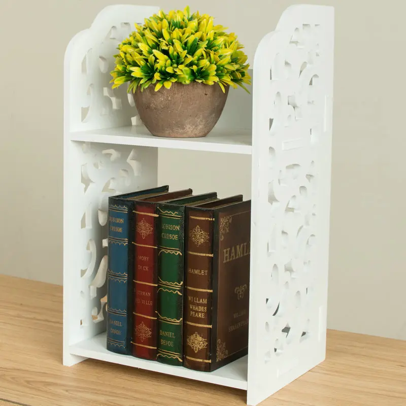 

Simple small bookshelf on the table Wooden plastic tabletop bookshelf storage rack Simple modern student creative rack lo829951