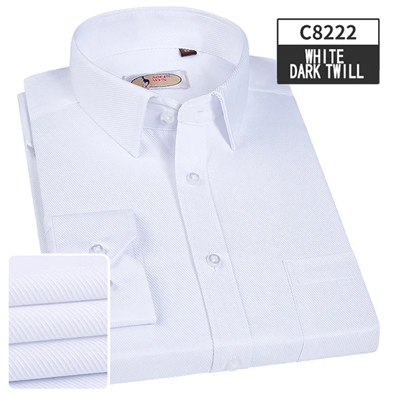 AOLIWEN2018, брендовая мужская блузка, рубашка из плотной ткани, саржевая полосатая рубашка с длинным рукавом, модная рубашка, мужская летняя FashionM-5XL - Цвет: C8222