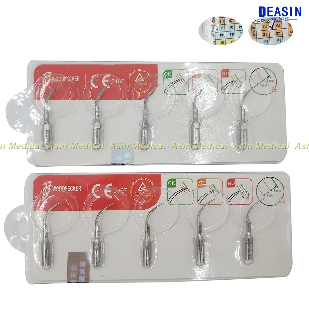 

5 pcs G1 + 5 pcs P1 Dental Scaling Perio Tips for woodpecker EMS Ultrasonic Scaler Handpiece tip Teeth Whitening DEASIN