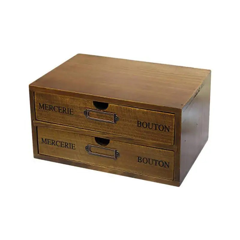 Настольный шкаф, коробка для хранения косметики, уникальные деревянные ретро ящики для хранения в старом стиле, для хранения мелочей или косметики - Цвет: A2