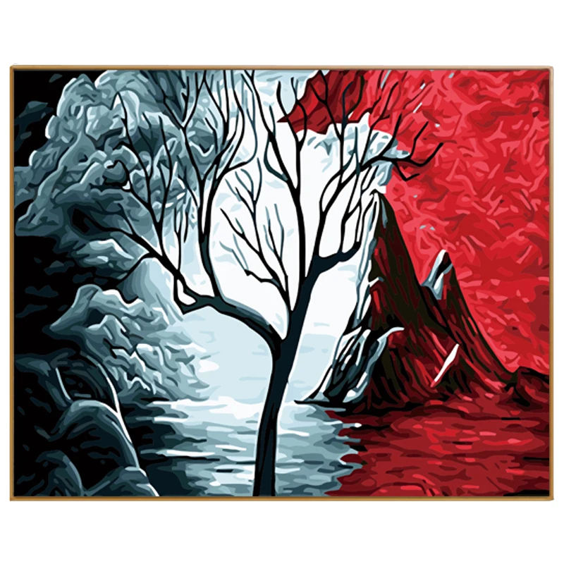 PHKV olcanic Abstract Picture By Numbers Digital Coloring On Canvas