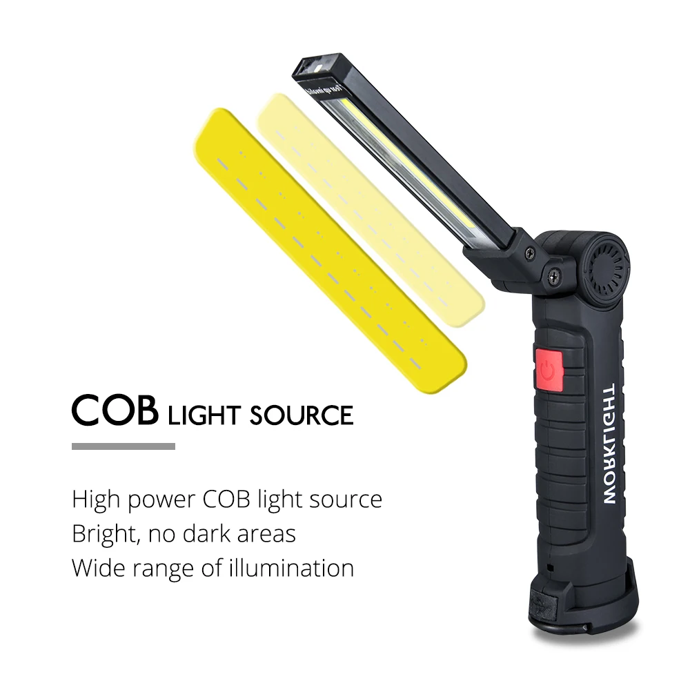 LED COB перезаряжаемый Магнитный фонарь Гибкая инспекционная лампа Беспроводная