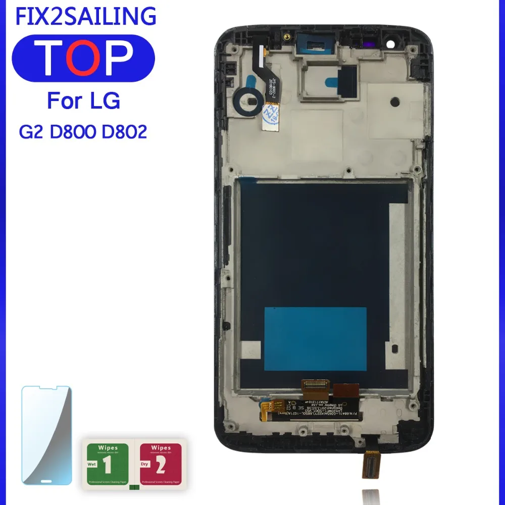 Дисплей для LG G2 D800 D801 D805 D803 D802 протестированный рабочий ЖК-дисплей сенсорный экран дигитайзер сменная Панель рамка