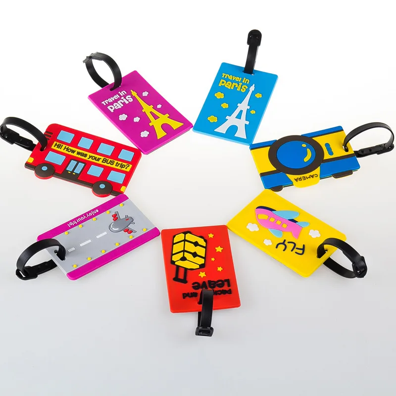 BXJZHTLRZK Travel equipment cute cartoon luggage tag PVC soft rubber bag running Lee boarding pass creative travel luggage tag