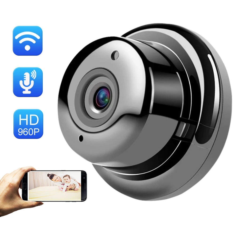 

960P HD Mini WIFI IP Camera 180 Degree Fisheye Panoramic Wireless Smart Home Security IR Night Vision Baby Monitor Yoosee View