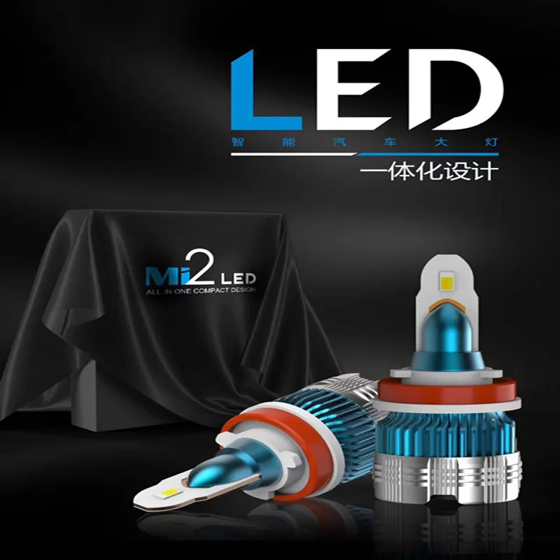 

2Pcs Auto Headlight H1 H4 H7 H11 H3 HB4 9005 9006 12v LED Light Mini MI2 56W 3000LM 6500K White