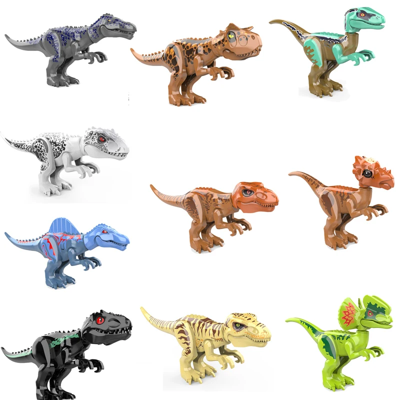 

Jurassic Dinosaur World Indominus Tyrannosaurus Rex Velociraptor block with sound Stygimoloch Spinosaurus Carnotaurus model toys
