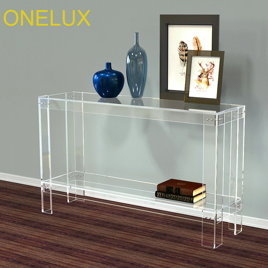 (KD Packed) Clear Acrylic Hallway Desk V Legs,Lucite Console /Writing