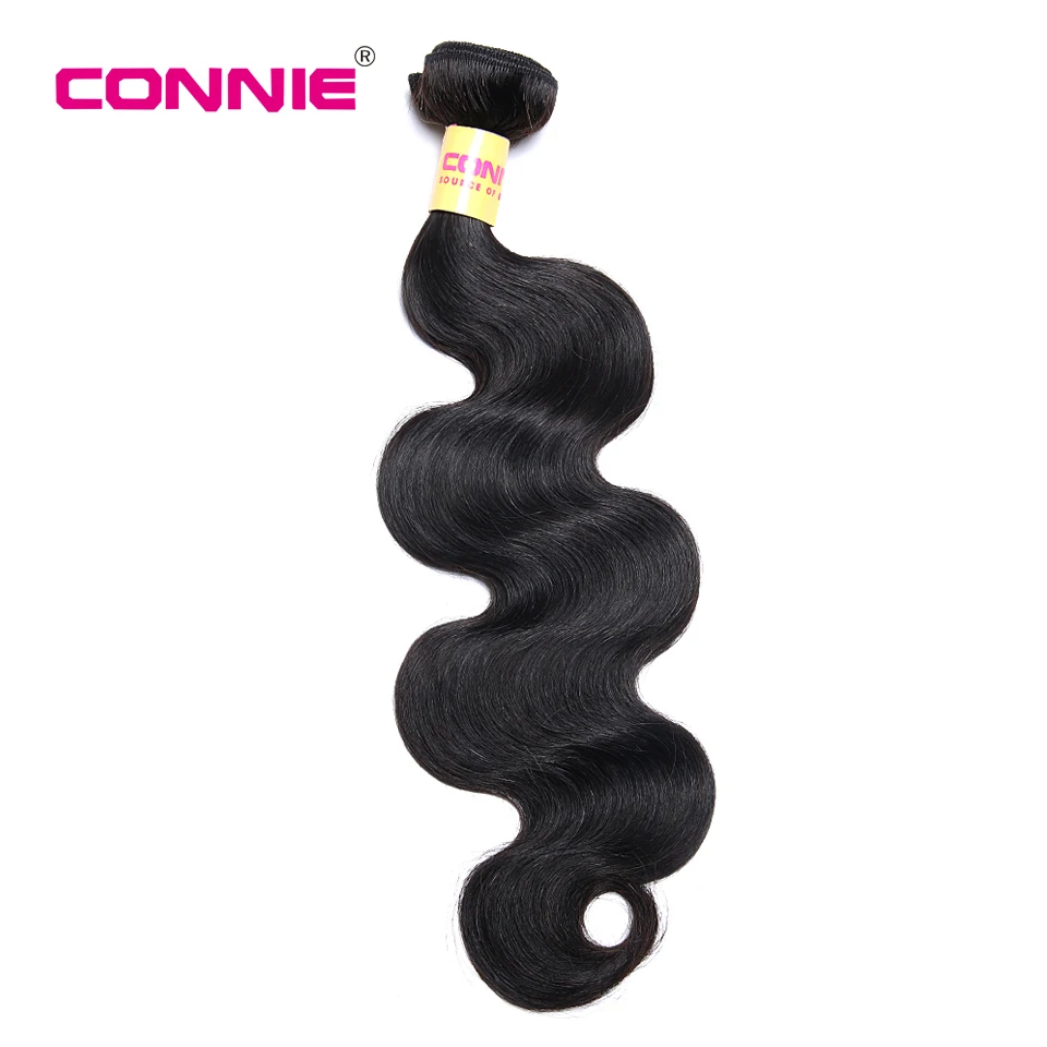 Connie 100 Human Hair Bundles Peruvian Body Wave Hair Weaving 3 Pieces 8 26Inches Natural Color