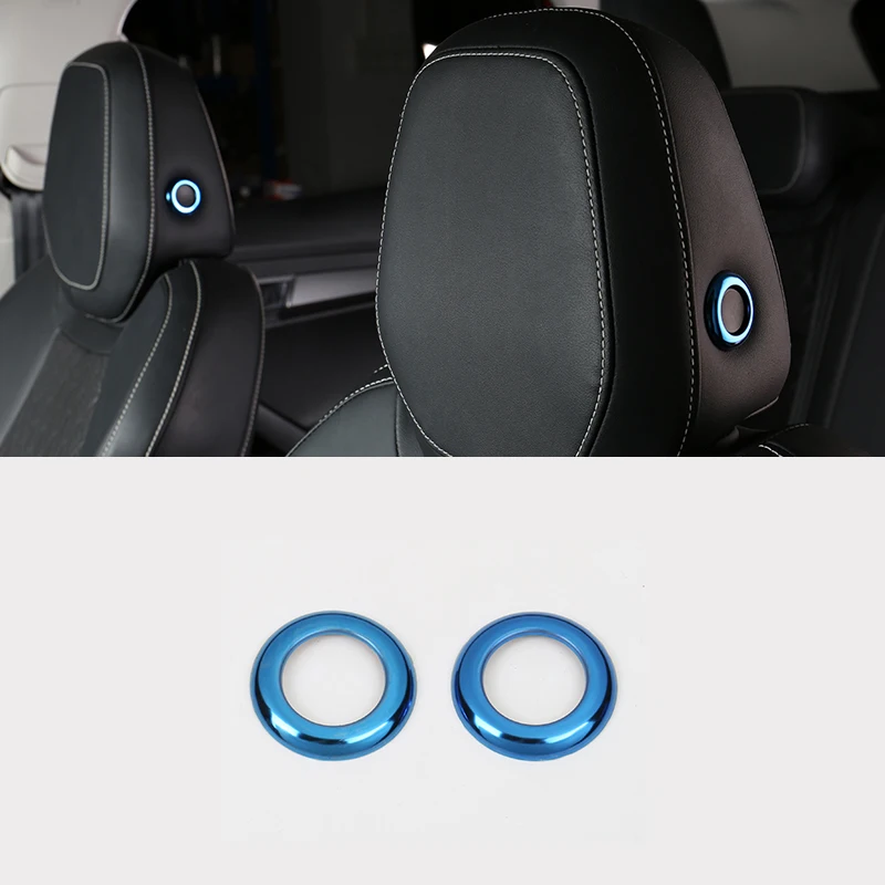

For Skoda Karoq 2017 2018 Stainless steel Interior Seat Headrest Adjustment Button Cover Trim Car Styling accessories 2 Pcs/Set