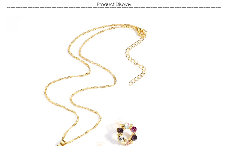 Bridal Jewelry Sets For Women Wedding African Beads Jewelry Set Earrings Gold Silver Color Crystal Flowers Necklace Set (1)