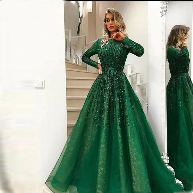 Новое поступление, вечерние платья для выпускного вечера vestido de noiva sereia, вечернее платье с длинными рукавами мусульманский кристалл