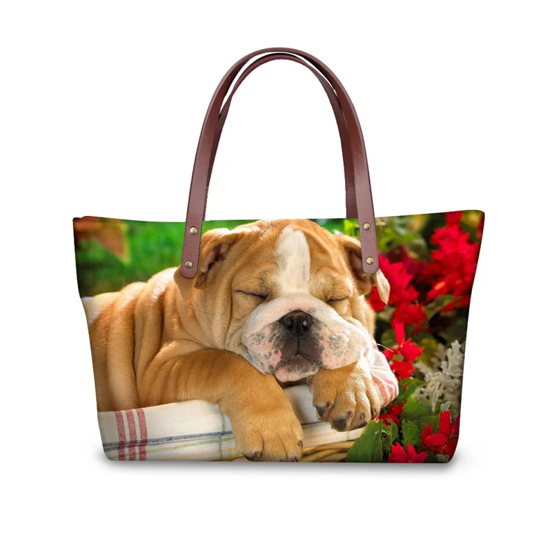 

Funny French Bull Dog Print Women Bags 2018 Big Capacity Cross Body Bag for Ladies Luxury Brand Tote Messenger Bags